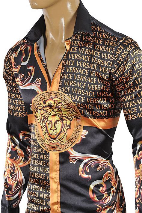 versace shirt cutton|Men's Luxury and Designer Shirts .